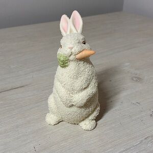 Department 56 Snowbunnies Vintage Easter 1996 Bunny Carrot Figurine Flocked 4in